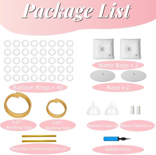 Balloon Arch Kit,8.2FT & 5FT Free Bending Half Balloon Arch Stand with Base, alternate view 3