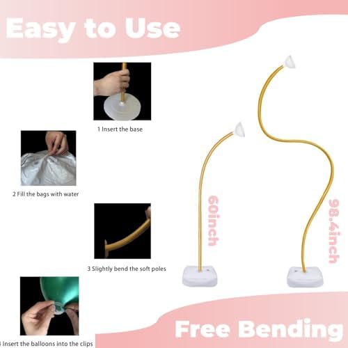 Balloon Arch Kit,8.2FT & 5FT Free Bending Half Balloon Arch Stand with Base, alternate view 4