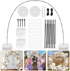 Balloon Arch Kit, 8ft Tall & 9ft Wide Adjustable Balloon Arch Frame Stand with 2 PVC Bases,2 Water Fillable