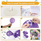 Balloon Arch Kit, 8ft Tall & 9ft Wide Adjustable Balloon Arch Frame Stand with 2 PVC Bases,2 Water Fillable, alternate view 5