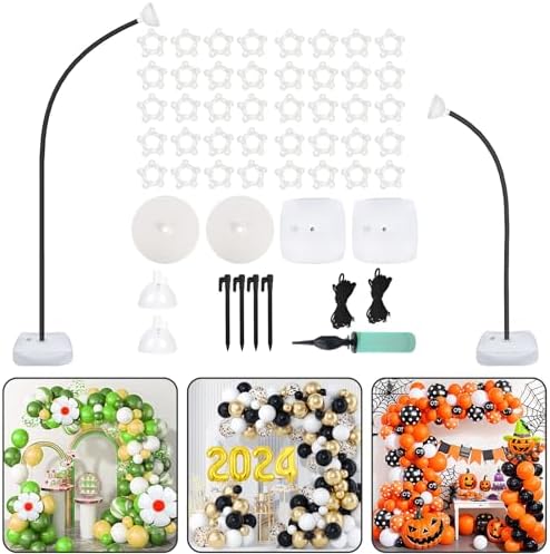 Balloon Arch Kit 9.35FT & 6FT, Bendable Balloon Arch Stand with Base