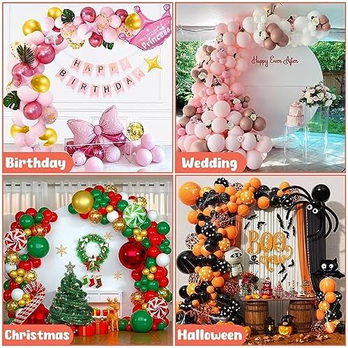 Balloon Arch Kit 9.35FT & 6FT, Free Bending Half Balloon Arch Stand with Base, Floor Gold Balloon Arch Frame, alternate view