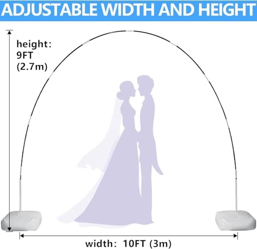 Balloon Arch Kit - 9FT Tall & 10FT Wide Adjustable Stand Frame for Wedding, Baby Shower, Birthday Party - Garden, alternate