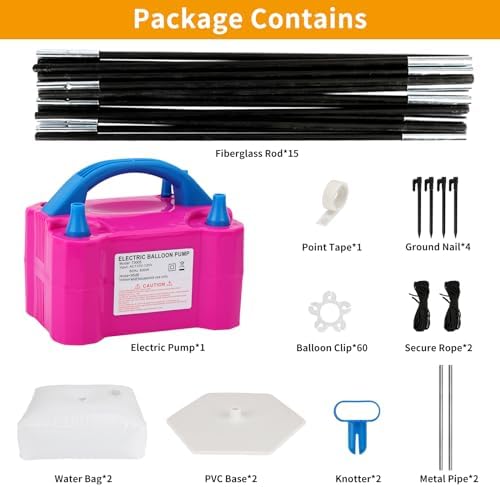 Balloon Arch Kit and Balloon Pump, 10Ft Wide Adjustable Balloon Arch Stand for Floor Frame with Electric Pump, alternate view
