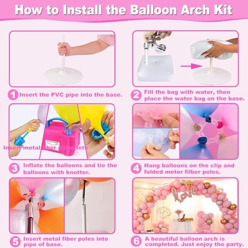 Balloon Arch Kit and Balloon Pump, 9Ft Tall & 10Ft Wide, alternate view 4