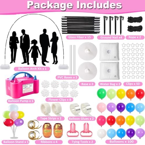 Balloon Arch Kit and Balloon Pump, 9Ft Tall & 10Ft Wide, alternate view 5