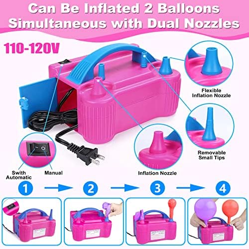 Balloon Arch Kit and Balloon Pump Electric, 10ft Wide Adjustable Balloon Arch Stand With 100Balloons 2Balloon, alternate view