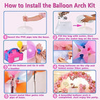 Balloon Arch Kit and Balloon Pump Electric, 10ft Wide Adjustable Balloon Arch Stand With 100Balloons 2Balloon, alternate view