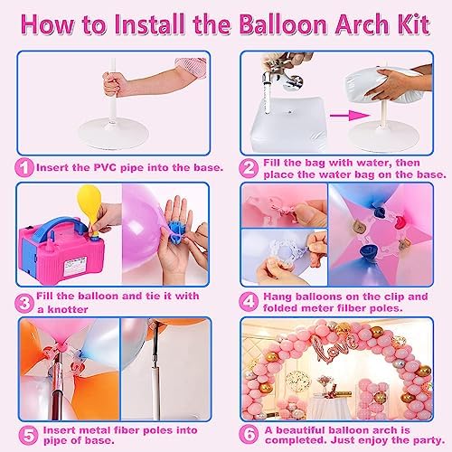 Balloon Arch Kit and Balloon Pump Electric, 10ft Wide Adjustable Balloon Arch Stand With 100Balloons 2Balloon, alternate view