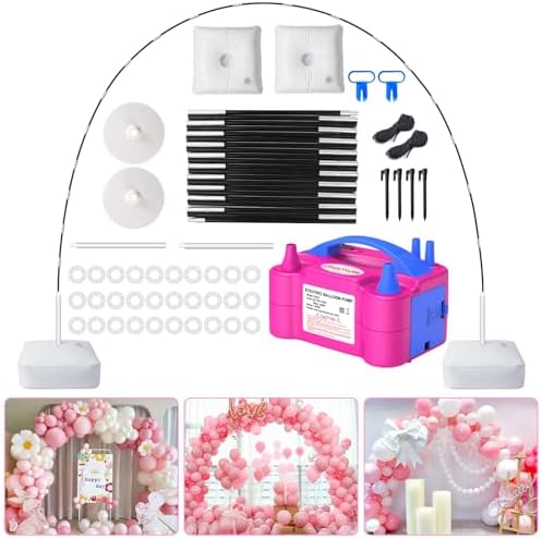Balloon Arch Kit and Electric Balloon Pump, 7.4ft Balloon Arch Stand with Base - for Wedding Baby Shower