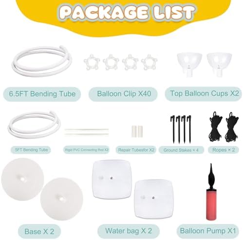 Balloon Arch Kit Balloon Arch Stand with Base, 9.35Ft & 6Ft High Free Bending Half Arch Balloon Stand for, alternate view 4