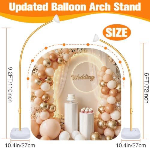Balloon Arch Kit for Wedding Decoration 9.2FT & 6FT - Gold in 9.2FT & 6FT in Updated-gold, alternate view 3