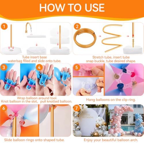 Balloon Arch Kit for Wedding Decoration 9.2FT & 6FT - Gold in 9.2FT & 6FT in Updated-gold, alternate view 6