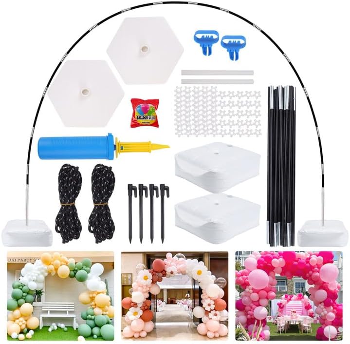 Balloon Arch Kit Stand 10 ft Wide 9 ft Tall Adjustable with Base