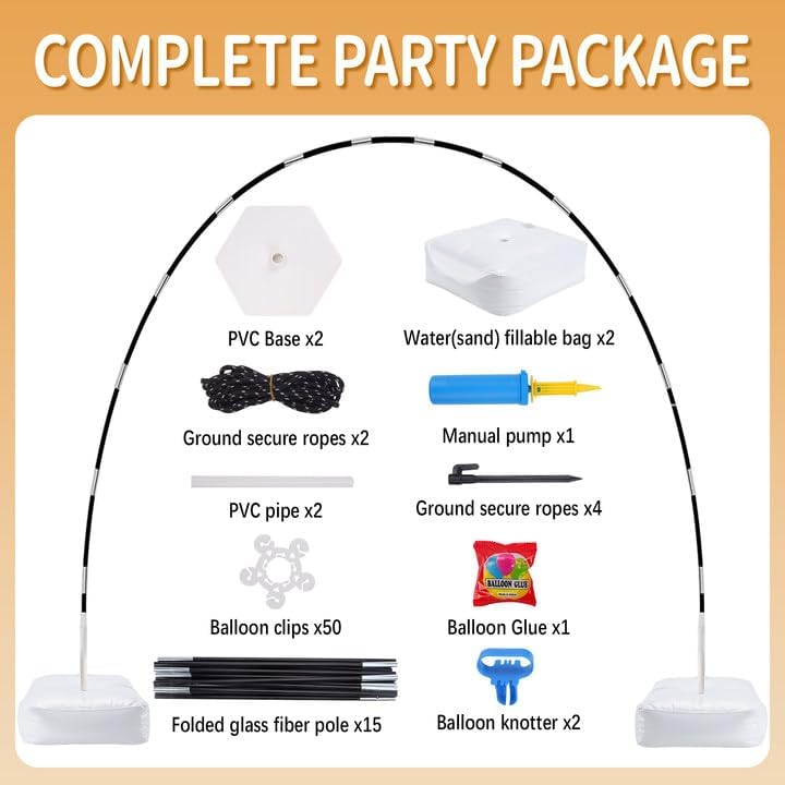 Balloon Arch Kit Stand 10 ft Wide 9 ft Tall Adjustable with Base, alternate view 4