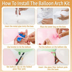 Balloon Arch Kit Stand 10 ft Wide 9 ft Tall Adjustable with Base, alternate view 5