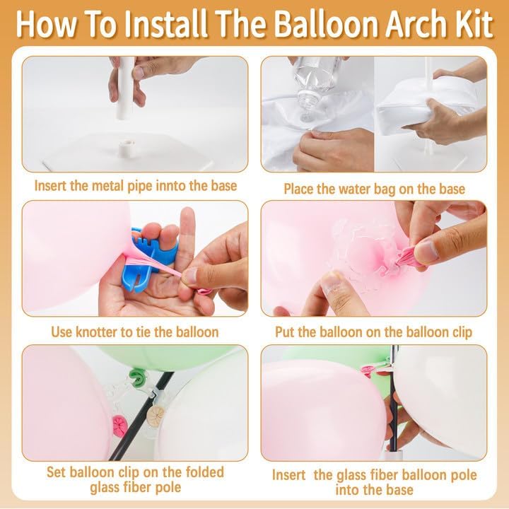 Balloon Arch Kit Stand 10 ft Wide 9 ft Tall Adjustable with Base, alternate view 5