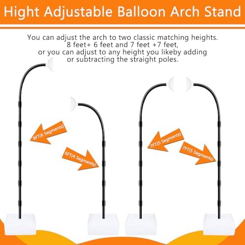 Balloon Arch Kit Stand for Birthday Decoration 8.2FT & 6FT, alternate view 3