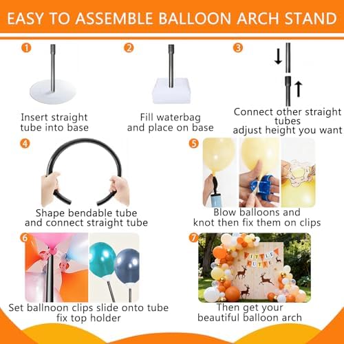 Balloon Arch Kit Stand for Birthday Decoration 8.2FT & 6FT, alternate view 5