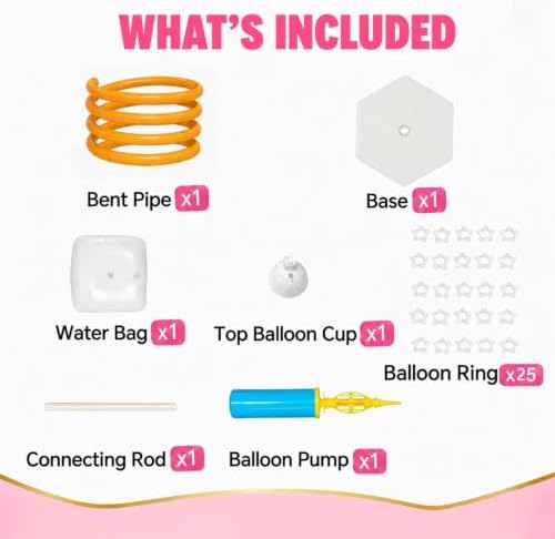 Balloon Arch Kit with Base, Gold Half Arch Stand, 8.2 ft in long in Gold, alternate view 3