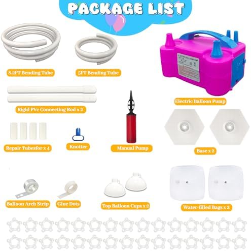 Balloon Arch Kit with Electric Pump, Free Bending Half Balloon Arch Stand, alternate view 5