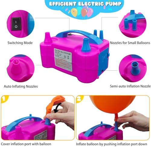 Balloon Arch Kit with Electric Pump, Free Bending Half Balloon Arch Stand, alternate view 6