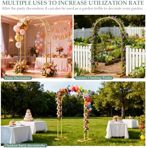 Balloon Arch Stand 7.2FTx4.3FT Trellis for Climbing Plants Outdoor, alternate view 6