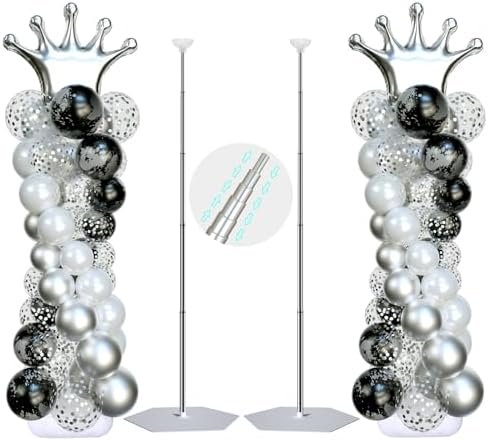 Balloon Arch Stand, Balloon Arch Kit of 2, 7 Feet Height Adjustable Metal Balloon Column Stand for Party