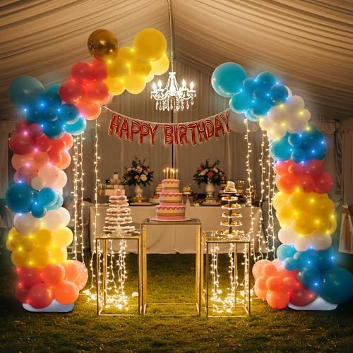 Balloon Arch Stand, Bendable Balloon Arch Kit with Light Strings, alternate view 2