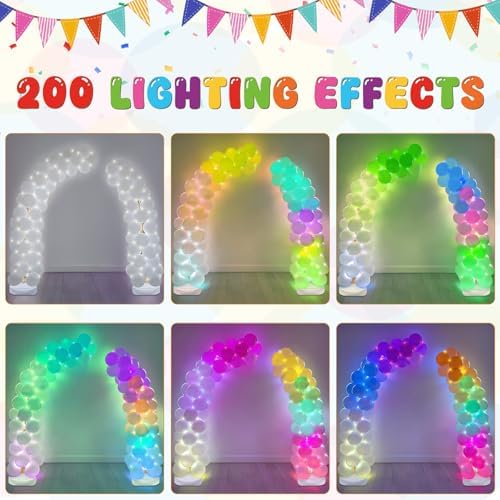 Balloon Arch Stand, Bendable Balloon Arch Kit with Light Strings, alternate view 4