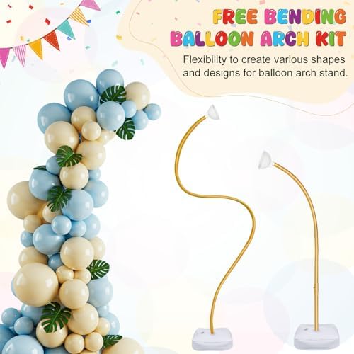 Balloon Arch Stand, Bendable Balloon Arch Kit with Light Strings, alternate view 5