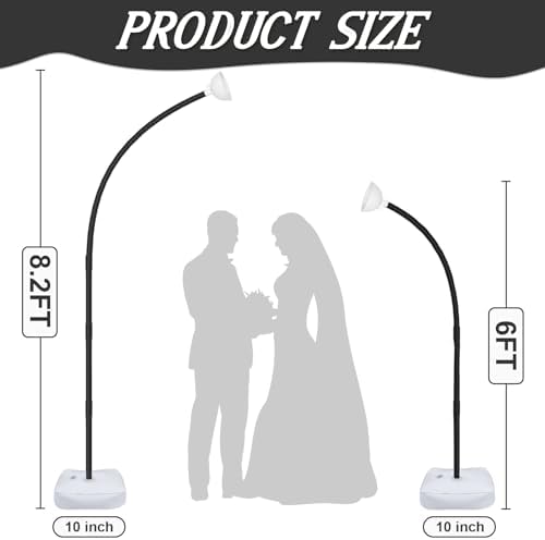 Balloon Arch Stand for Floor with Base, Reusable Balloon Arch Kit, Black in Black, alternate view 3