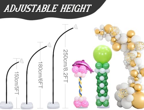 Balloon Arch Stand for Floor with Base, Reusable Balloon Arch Kit, Black in Black, alternate view 6