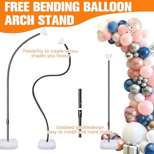 Balloon Arch Stand for Party Decoration 9.2FT & 6FT - Black in Updated-black, alternate view 4