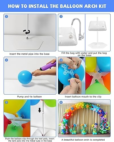 Balloon Arch Stand Kit, 10 x 7.5FT Adjustable Arch Frame for Party (Pack of 2) in 10 x 7.5FT, alternate view 6