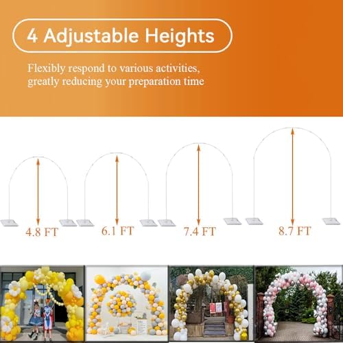 Balloon Arch Stand Kit, 2IN1 Metal Balloon Column Arch with Weighted Water Bag for Birthday, Graduation, alternate view 3