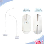 Balloon Arch Stand Kit 9ft &5.6ft, Heavy Duty Base With Water Filling Bag, White Bendable Half Arch Balloon Arch, alternate