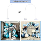 Balloon Arch Stand Kit 9ft &5.6ft, Heavy Duty Base With Water Filling Bag, White Bendable Half Arch Balloon Arch, alternate