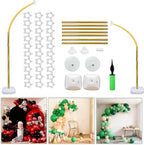 Balloon Arch Stand Kit 9ft &5.6ft, Heavy Duty Base With Water Filling Bag Bendable Half Arch Balloon Arch for