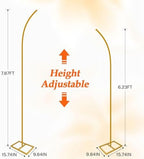 Balloon Arch Stand Kit, Balloon Arch Stand Set of 2 with Metal 8FT & 6.2FT, alternate view 2