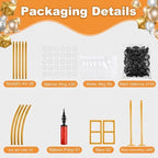 Balloon Arch Stand Kit Set with 145PCS Different Sizes Black Balloons - Metal Wedding Backdrop Frame with 8, alternate view 3