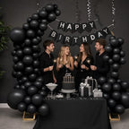 Balloon Arch Stand Kit Set with 145PCS Different Sizes Black Balloons - Metal Wedding Backdrop Frame with 8, alternate view 5