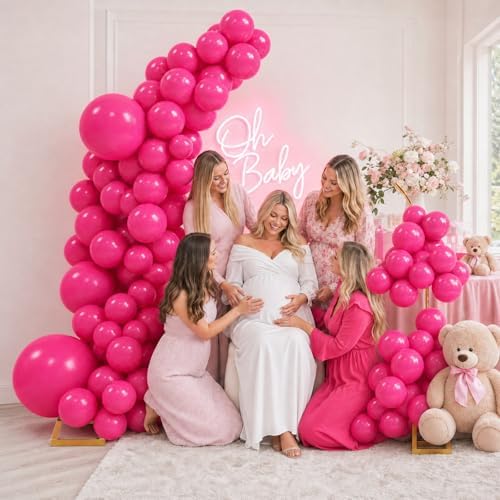 Balloon Arch Stand Kit Set with 145PCS Different Sizes Pink Balloons - Metal Wedding Backdrop Frame with 8 Water, alternate