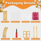 Balloon Arch Stand Kit Set with 145PCS Different Sizes Pink Balloons - Metal Wedding Backdrop Frame with 8 Water, alternate