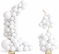 Balloon Arch Stand Kit Set with 145PCS Different Sizes White Balloons - Metal Backdrop Frame with 8 Water Bags
