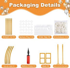 Balloon Arch Stand Kit Set with 145PCS Different Sizes White Balloons - Metal Backdrop Frame with 8 Water Bags, alternate
