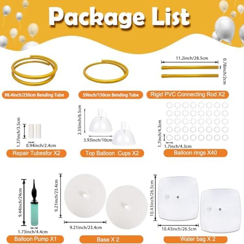 Balloon Arch Stand with Base - 8.2ft & 5ft Balloon Arch Kit with Bendable Tubes, Half Arch Stand, Balloon Column, alternate