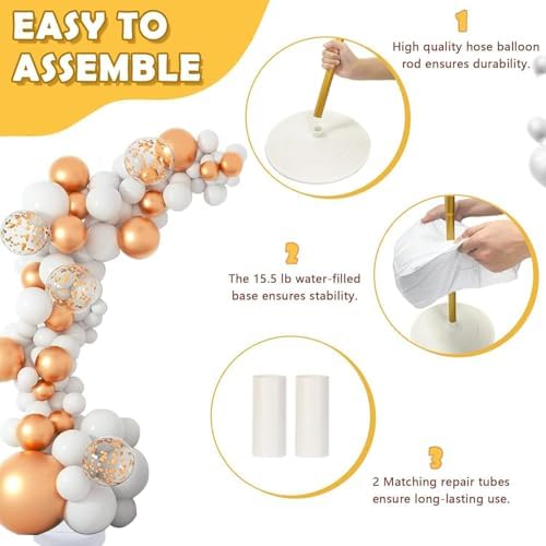 Balloon Arch Stand with Base - 8.2ft & 5ft Balloon Arch Kit with Bendable Tubes, Half Arch Stand, Balloon Column, alternate