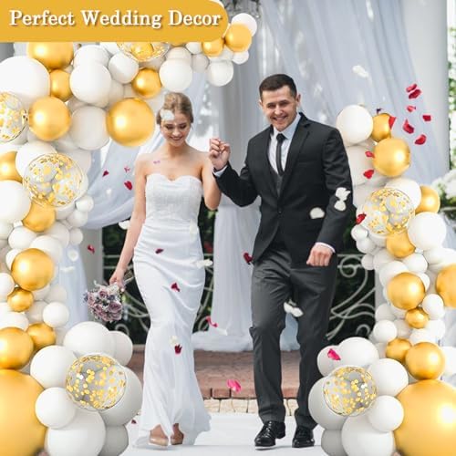 Balloon Arch Stand with Base 8.2FT & 6FT Gold Half Arch Balloon Stand, alternate view 2
