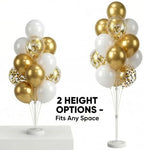 Balloon Column Kit Floor-Set of 2 with Gold Balloons-5FT Balloon Tower Stand Sticks with Water Base&Pole, alternate view 3